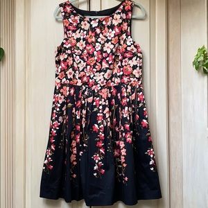 Talbots Petite Floral Black Dress
